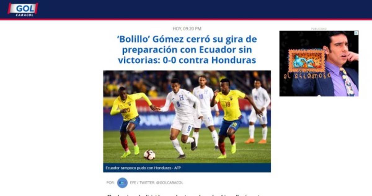 ¡Críticas Lo que dicen los medios internacionales tras el empate de Honduras y Ecuador