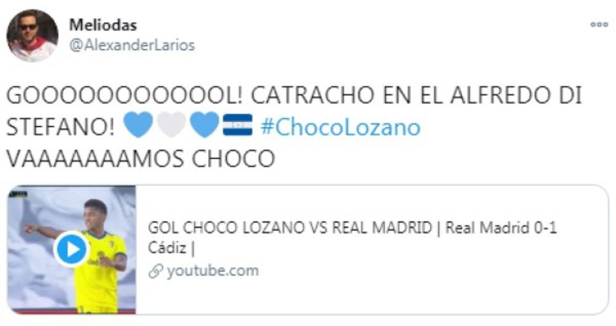 'San Choco Lozano': Lo que dicen en redes sociales tras el gol al Real Madrid con el Cádiz  