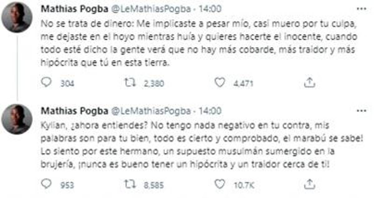 ¡Continúa la polémica! Las nuevas acusaciones de Mathias Pogba sobre su hermano Paul y el otro mensaje a Mbappé: “Casi muero por tu culpa”