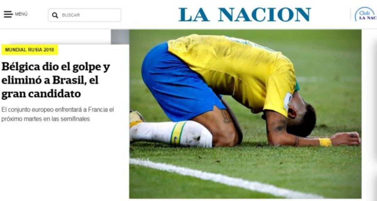 PORTADAS: Así titulan los medios argentinos el fracaso de Brasil ante Bélgica