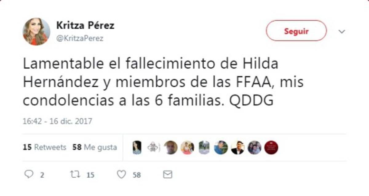 Los personajes que se solidarizan con JOH por la muerte de Hilda Hernández