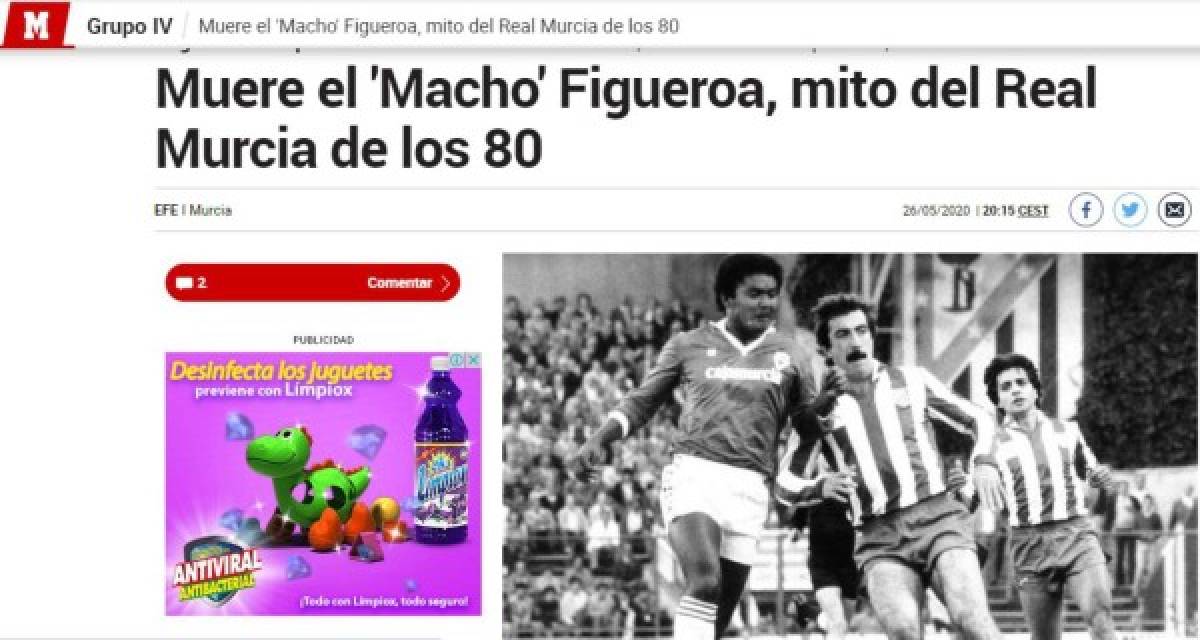 ¡Ídolo, leyenda y mito! Así se refiere la prensa mundial a la muerte del 'Macho' Figueroa