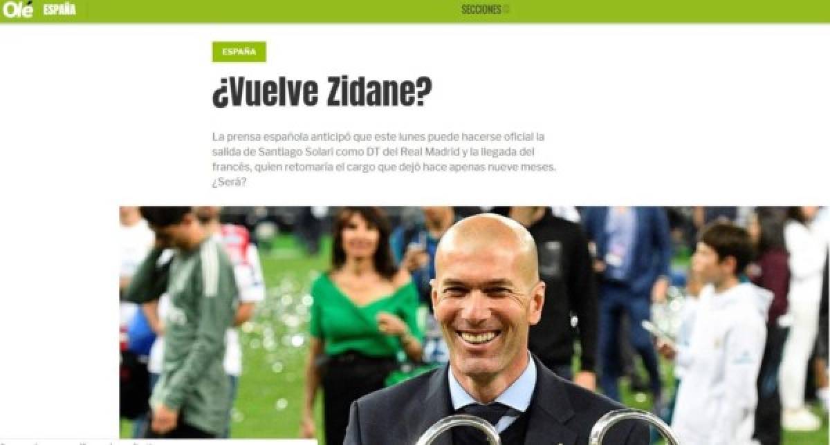 La prensa mundial resalta en sus portadas el regreso de Zidane al Real Madrid