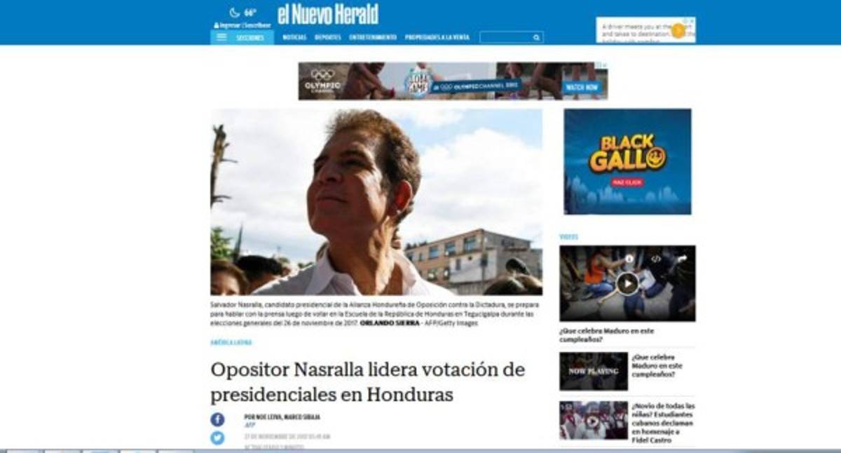Así reaccionan los medios internacionales sobre las elecciones de Honduras