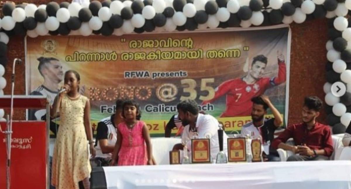 Increíble: Así celebraron el cumpleaños 35 de Cristiano Ronaldo en India, con pastel gigante y cánticos  