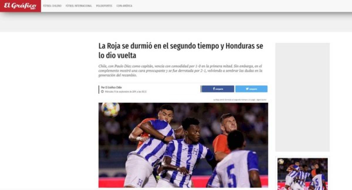 ¡Molestos! Estos dicen los medios de Chile luego de caer ante Honduras en el Olímpico