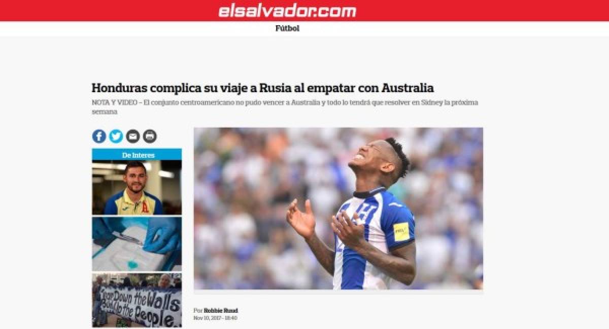 Prensa internacional habla de 'tumba' y 'campo horrendo' sobre el Honduras-Australia