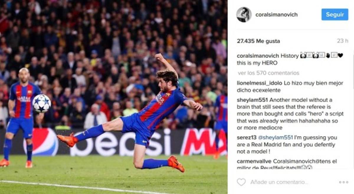 La infartante novia de Sergi Roberto, el nuevo héroe del Barcelona