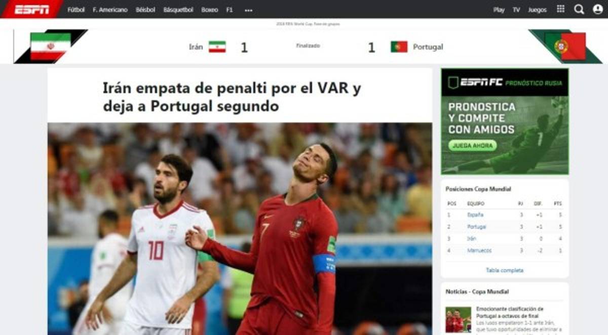 PORTADAS: Así ven a la Portugal de Ronaldo por su pase a octavos de Rusia 2018