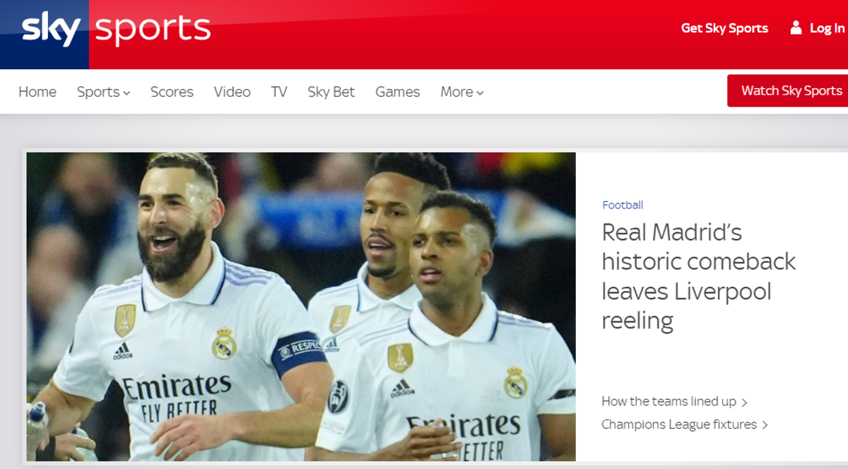 ¡En Inglaterra despedazan al Liverpool! Medios se rinden al supremo Real Madrid que goleó en Champions League