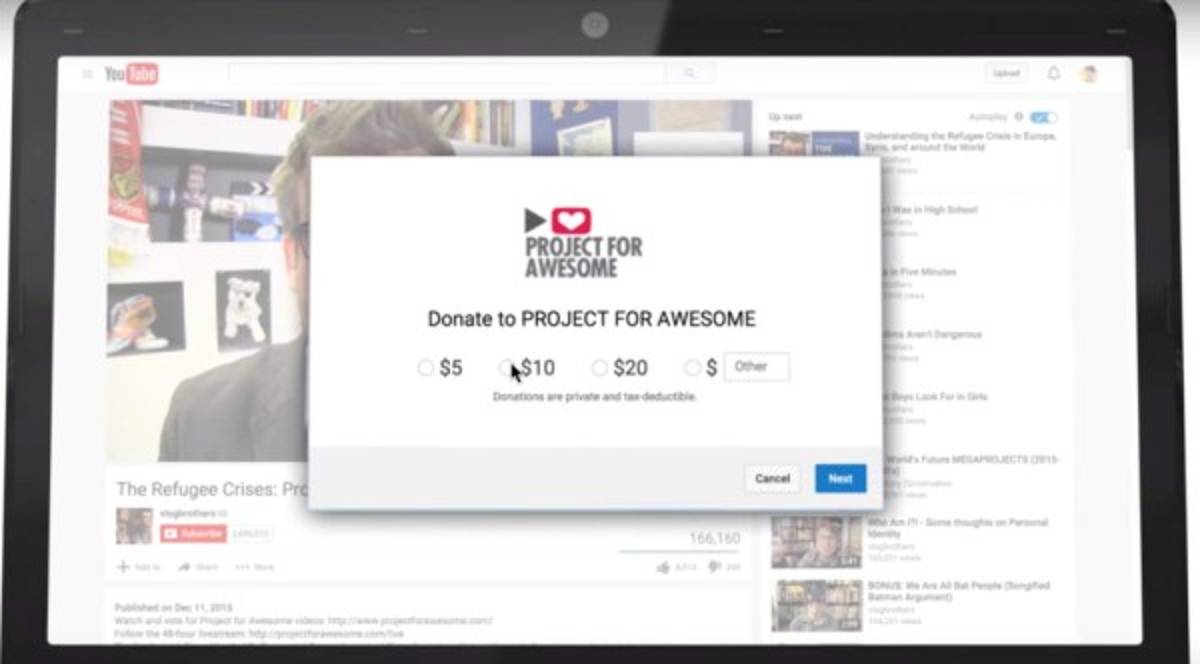 Youtube ahora permite hacer donaciones