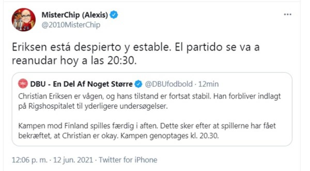 Los mensajes luego de que Eriksen cayera fulminado en pleno partido de la Euro: ¡No, por Dios!