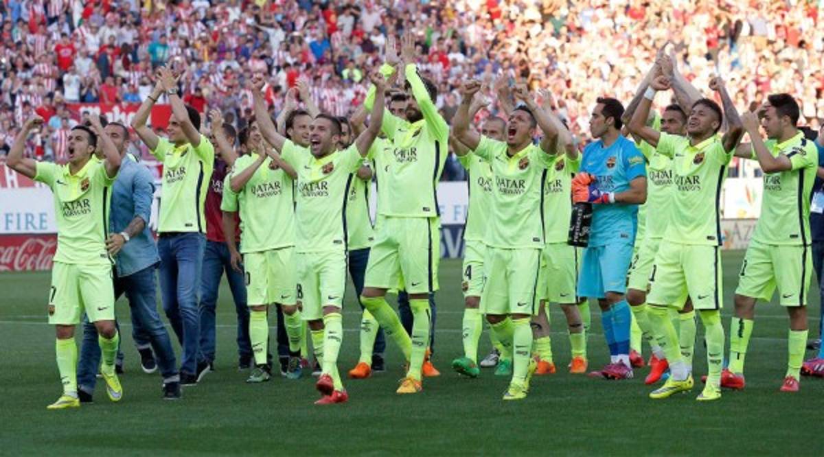 Barcelona campeón de la liga española tras vencer 1-0 a Atlético de Madrid