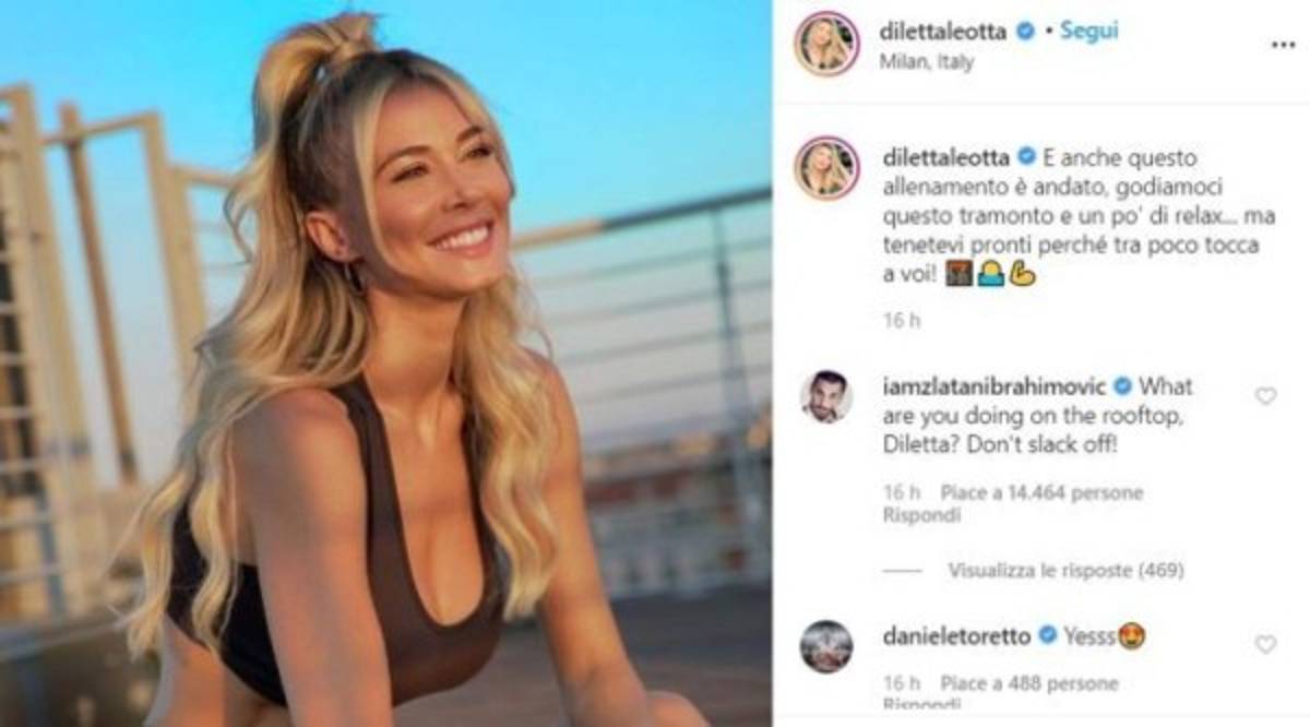 El coqueteo de Zlatan Ibrahimovic en redes sociales con la sensual periodista Diletta Leotta