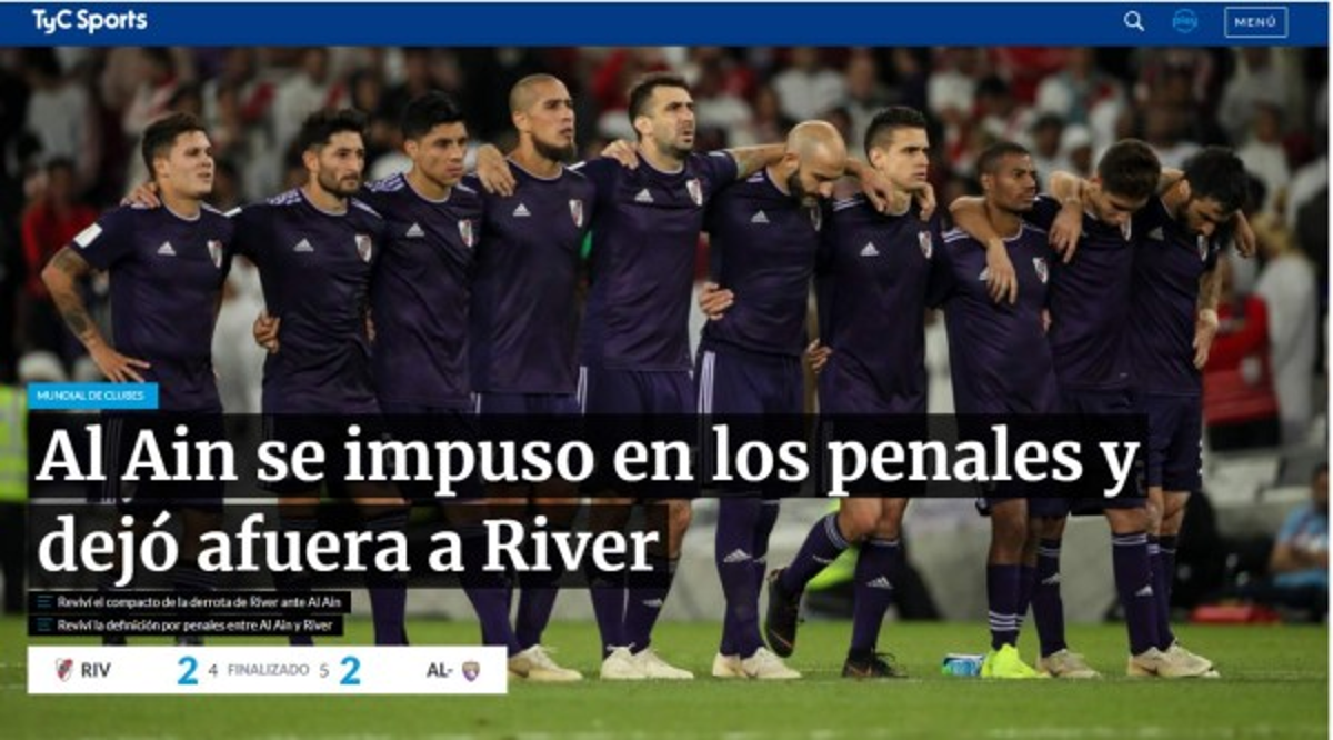 Así titularon los medios internacionales la eliminación de River Plate en el Mundial de Clubes