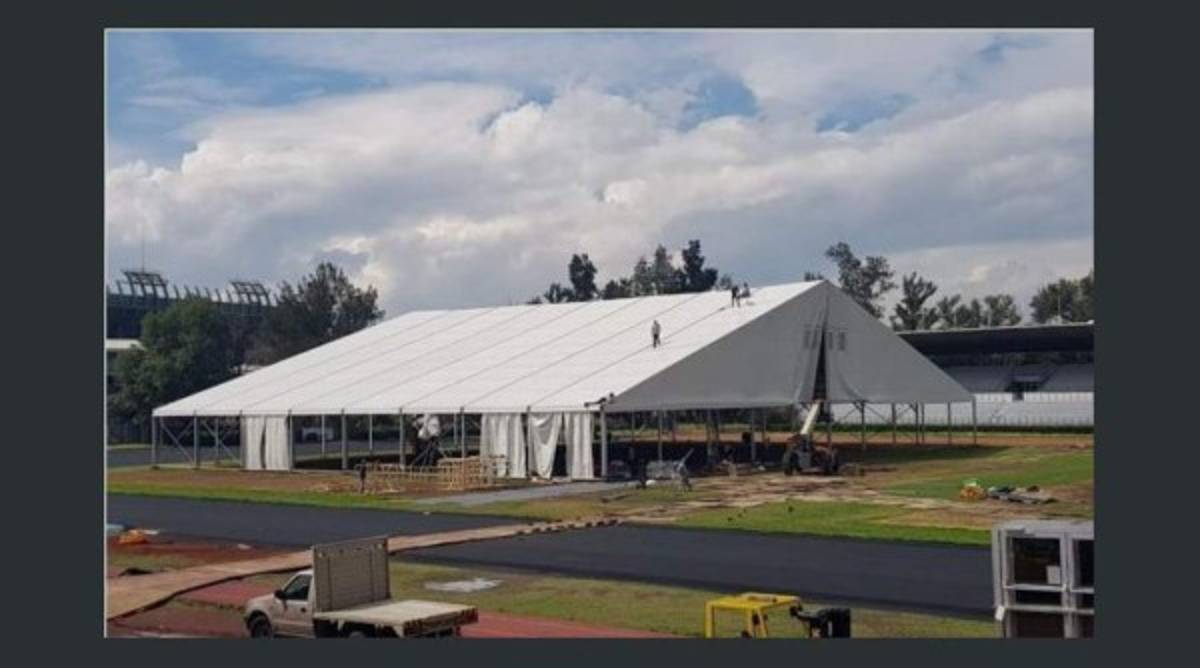 Así luce el estadio mexicano donde los migrantes hondureños han sido albergados