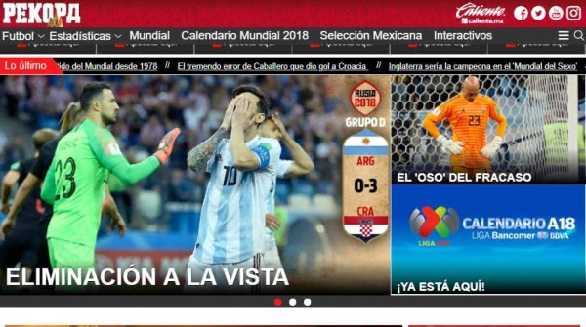 Prensa mundial cataloga de 'ridículo' derrota de Argentina ante Croacia