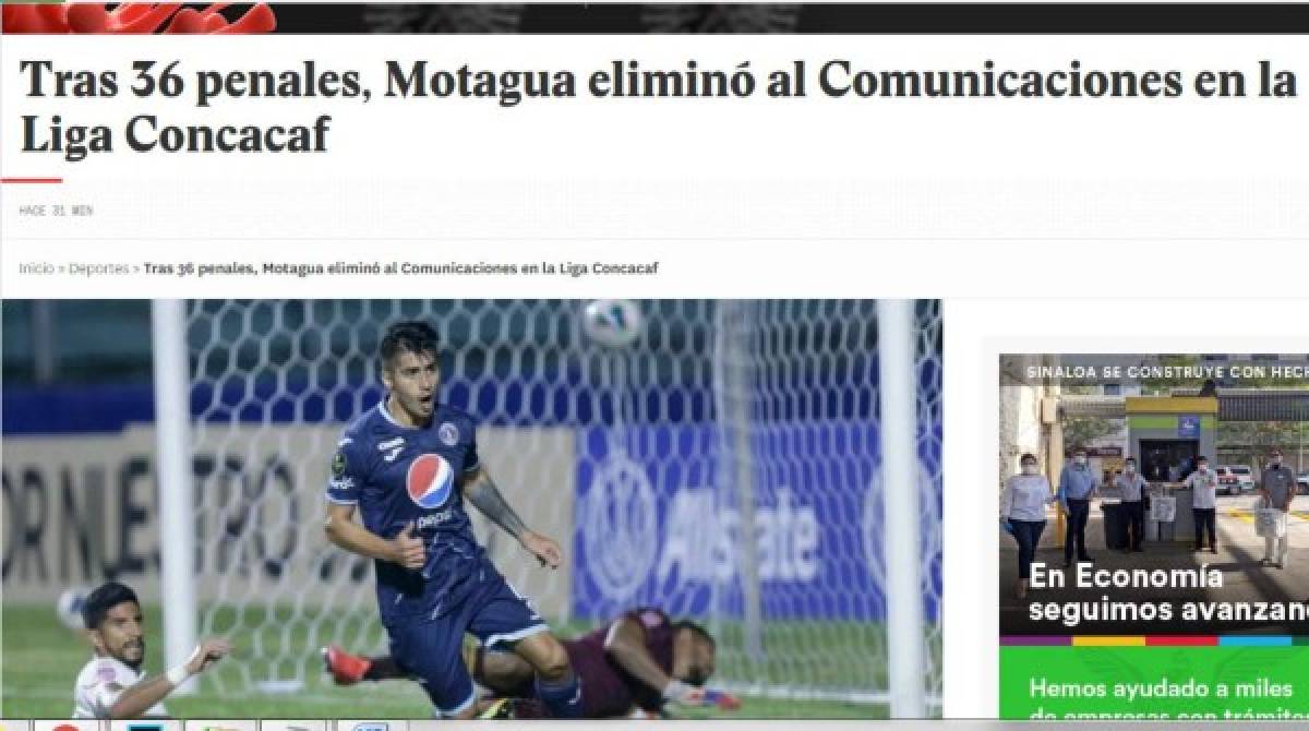 Insólito, asombro, récord: la prensa mundial se sorprende con tanda de penales entre Motagua y Comunicaciones