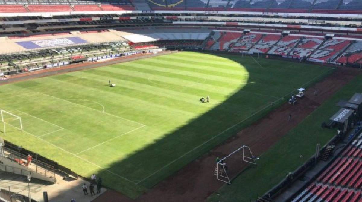 FOTOS: Así luce ahora el nuevo césped del Estadio Azteca que se estrenará hoy