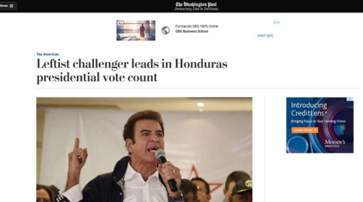 Así reaccionan los medios internacionales sobre las elecciones de Honduras