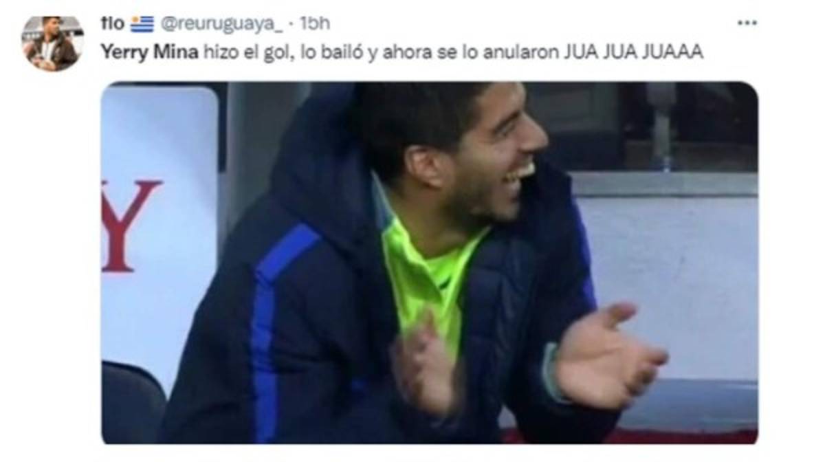 Yerry Mina anota en el Colombia-Ecuador en el minuto 100, se fue a bailar, el VAR lo anula y lo reventaron con memes