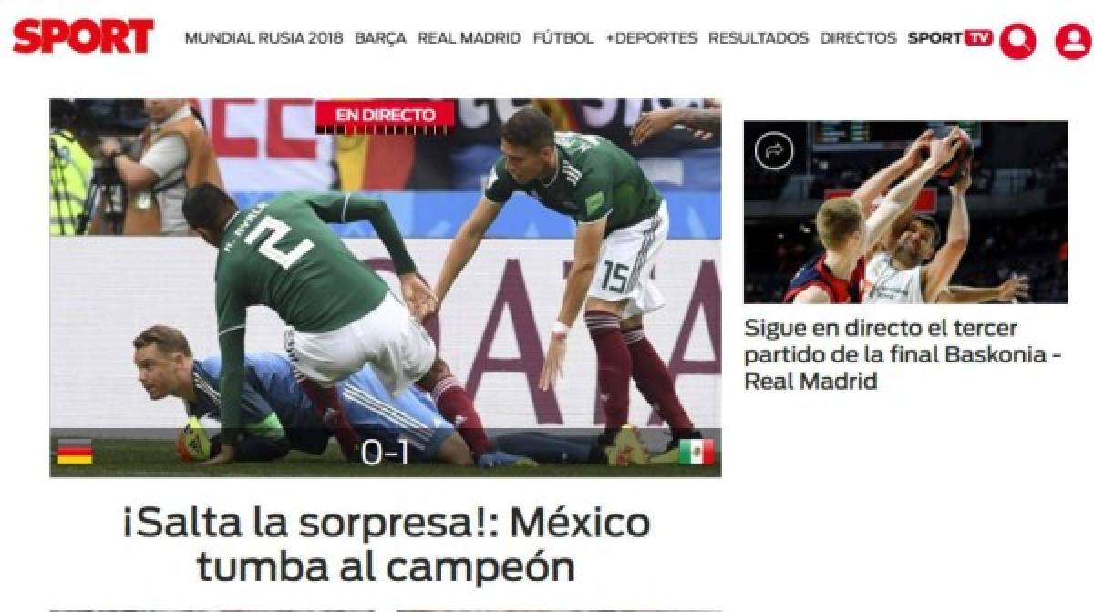 Locura mundial: Lo que dice la prensa por batacazo de México a Alemania en Rusia