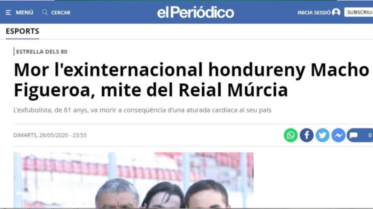 ¡Ídolo, leyenda y mito! Así se refiere la prensa mundial a la muerte del 'Macho' Figueroa