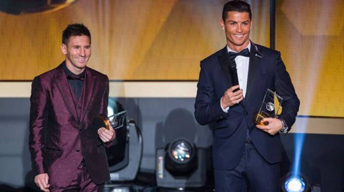 Los rostros de Cristiano Ronaldo en Balones de Oro frente a Lionel Messi