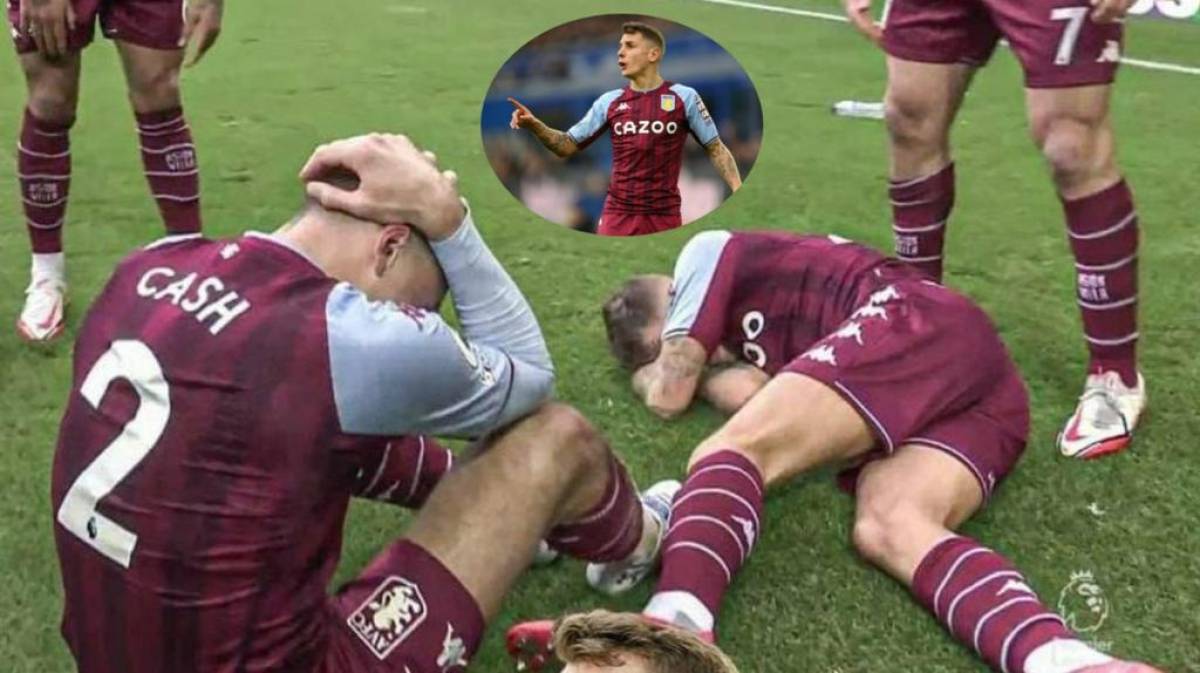 Así quedaron los dos futbolistas del Aston Villa tras el impacto de una botella.