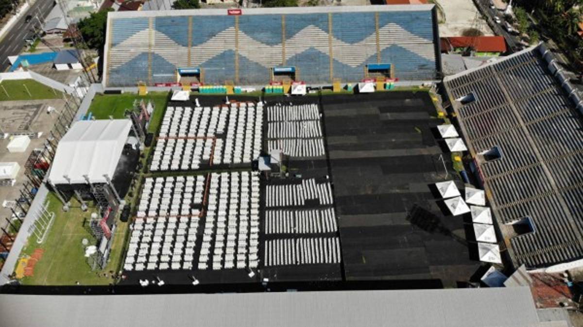¡En fotos! Así quedó la grama del estadio Morazán tras concierto en San Pedro Sula