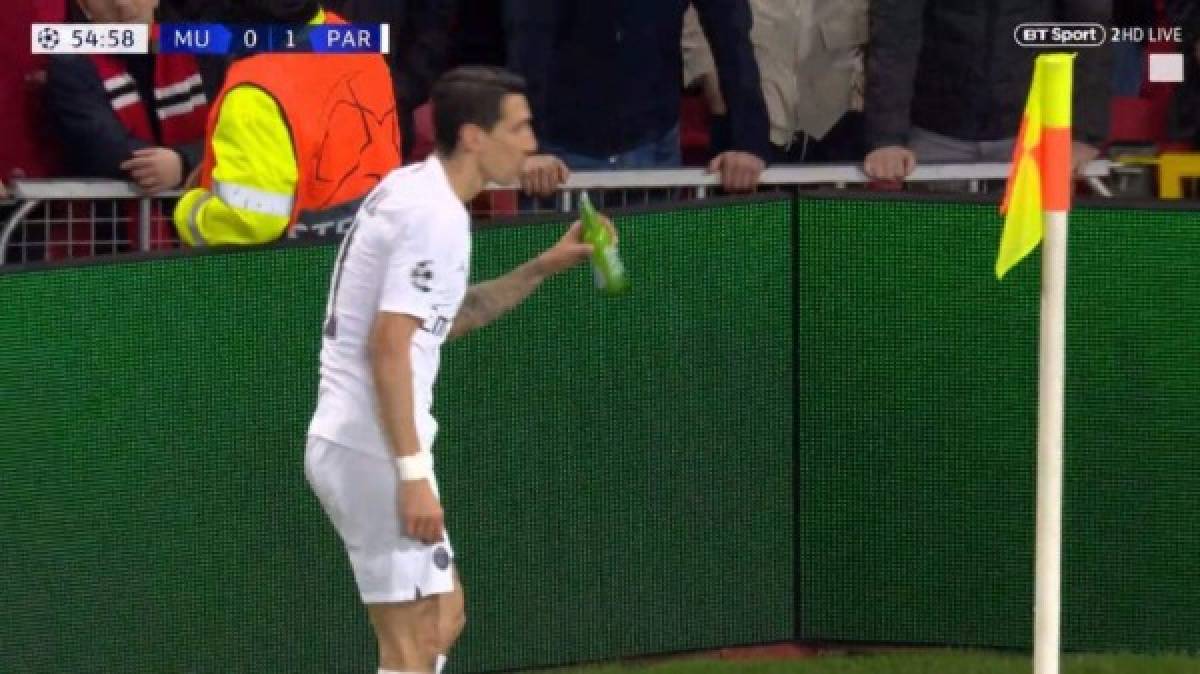 Fotos: Di María y su ''cervecita'' en el triunfo del PSG sobre el Manchester United