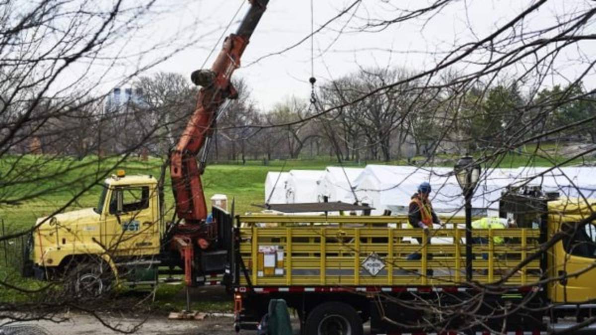 Así es el moderno hospital de campaña instalado en el Central Park de New York