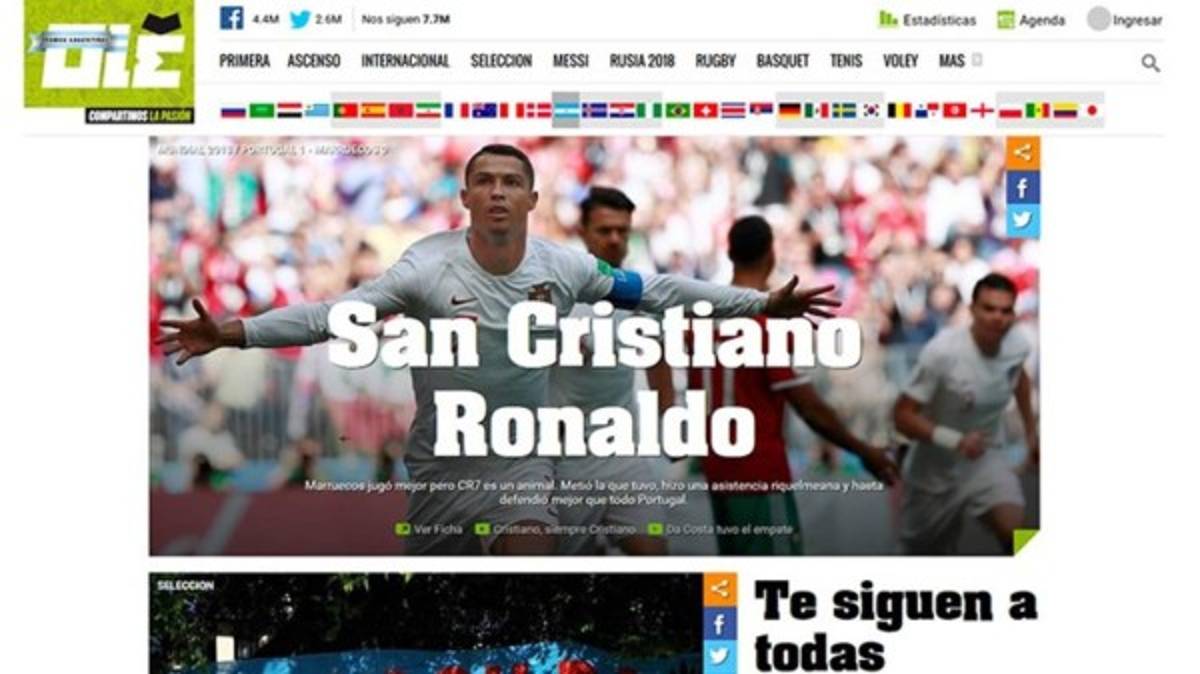 'San Cristiano Ronaldo', otra vez CR7 se lleva elogios de la prensa mundial