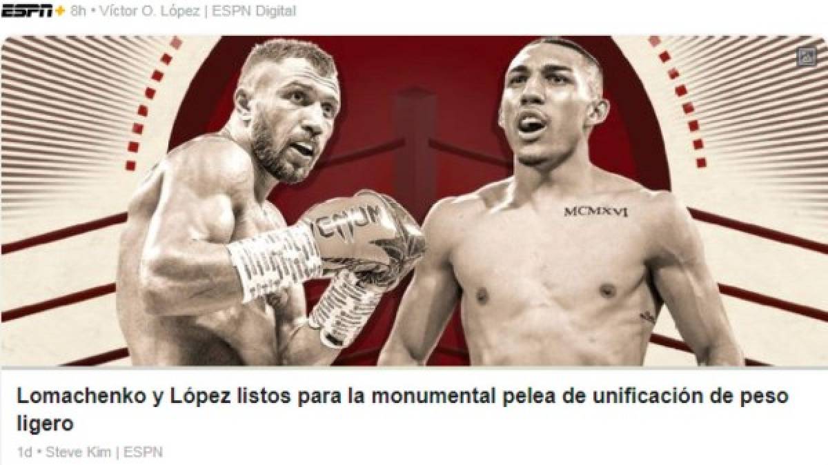 Tildan de 'indio' a Teófimo: Lo que dicen los medios internacionales sobre la pelea Lomachenko-López