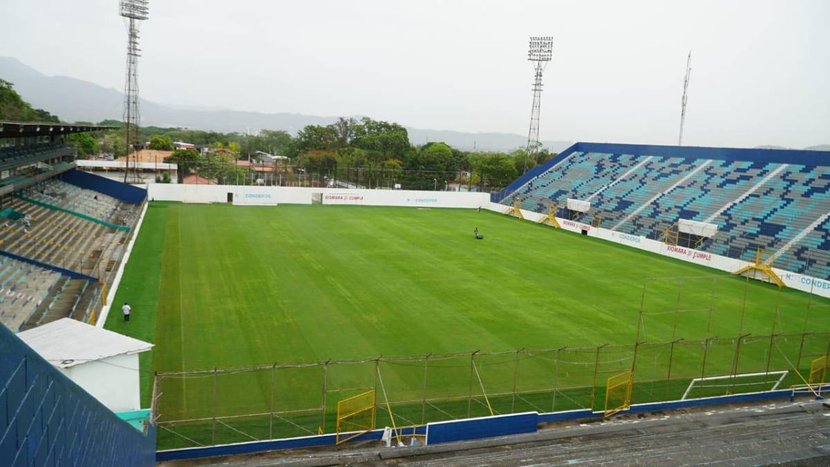 Fotos: En pésimo estado y con varios hoyos se encuentra la grama híbrida del Estadio Morazán, ¿qué hará Condepor?