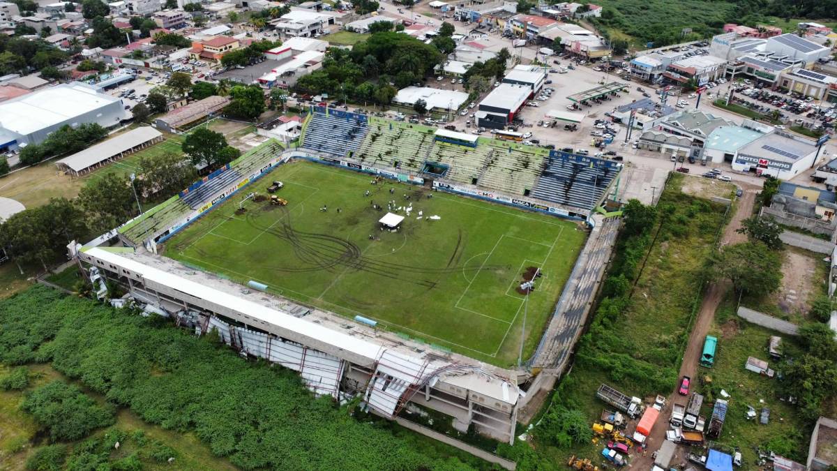 ¿Será como el Nacional? Así lucen los avances en el cambio césped del estadio Juan Ramón Brevé Vargas de Olancho