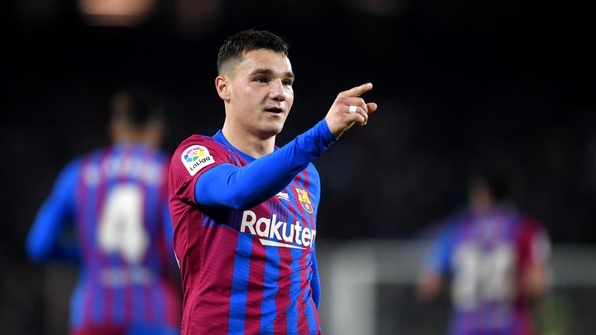 Ferran Jutglá debutó con el primer equipo del Barcelona y marcó un tanto.