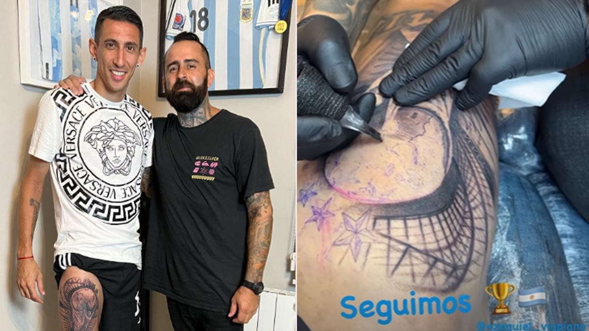 El impresionante tatuaje que se hizo Di María después de ganar el Mundial con Argentina: ‘‘En la piel para toda la eternidad’’