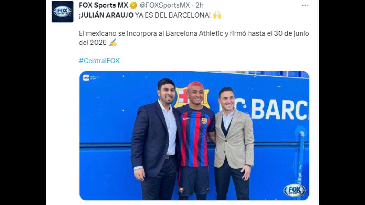 Prensa mexicana hace fiesta por Julián Araujo al Barcelona B, lo califican como un “BOMBAZO”; Chicharito es protagonista
