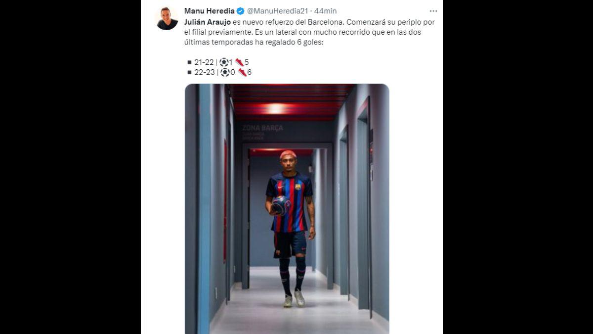 Prensa mexicana hace fiesta por Julián Araujo al Barcelona B, lo califican como un “BOMBAZO”; Chicharito es protagonista