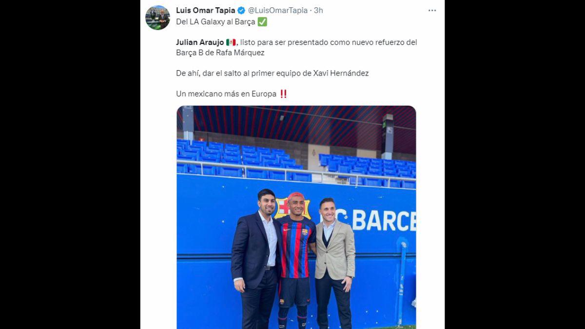 Prensa mexicana hace fiesta por Julián Araujo al Barcelona B, lo califican como un “BOMBAZO”; Chicharito es protagonista