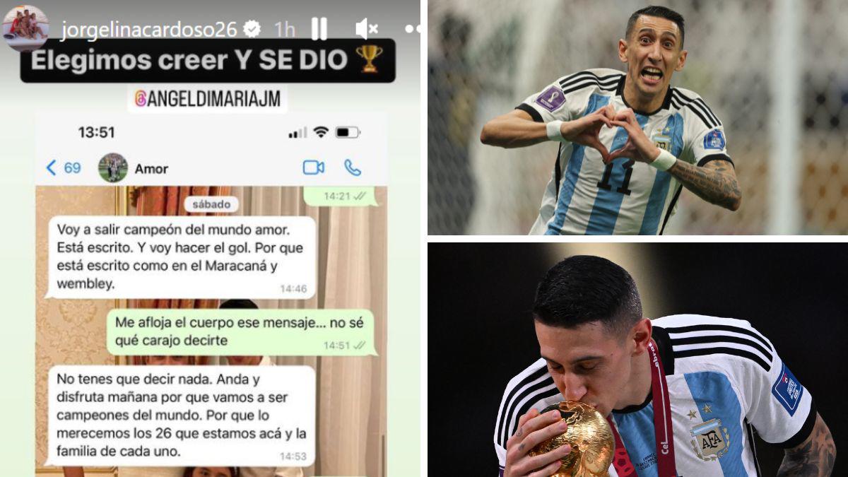 El mensaje de Di María a su esposa previo a la final: “Seré campeón del mundo y haré el gol como en el Maracaná y Wembley”