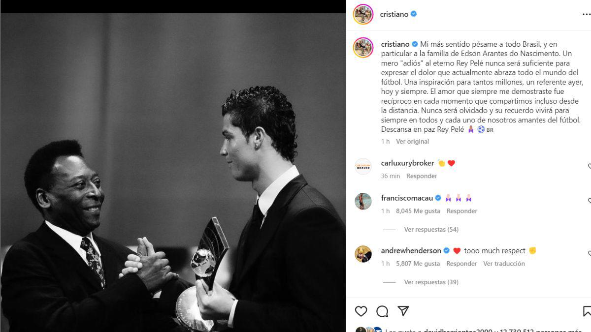 “Un referente ayer, hoy y siempre”; Cristiano, Messi, Neymar despiden con emotivos mensajes al Rey de Brasil, Pelé