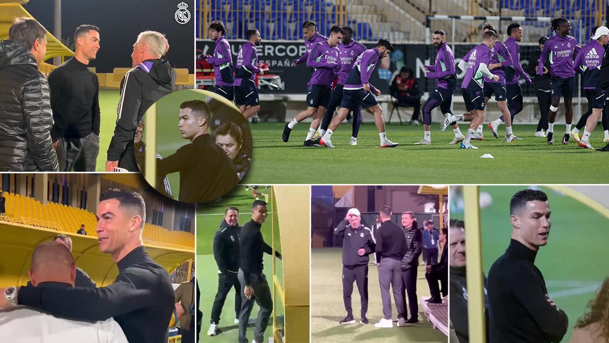 ¡Visita sorpresa! Así fue captado Cristiano Ronaldo en el entrenamiento del Real Madrid y su broma con los españoles