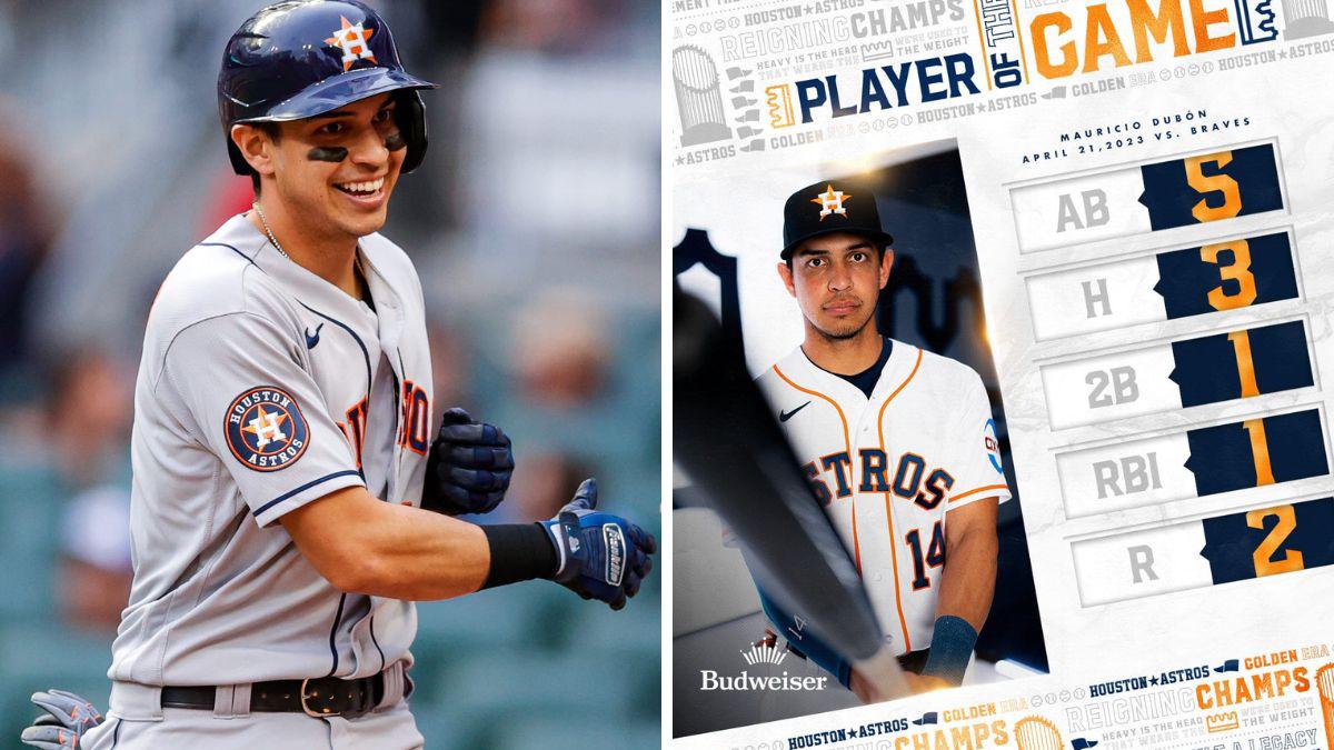 ¡Sensacional actuación! Mauricio Dubón llegó a 15 juegos con hits y es la racha más larga actualmente en las Grandes Ligas