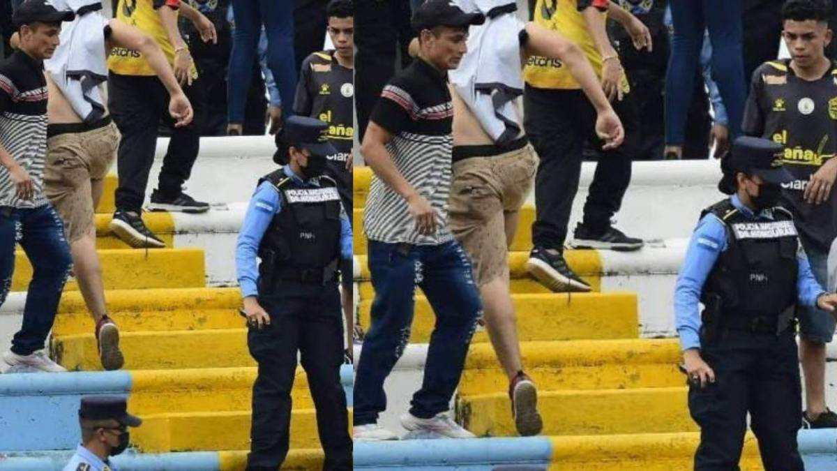 ¡Al descubierto! Salen a la luz las inéditas y claras imágenes del rostro del agresor en el Olímpico en la final de Honduras