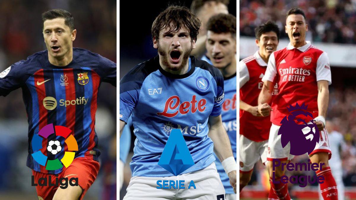 ¿Cuántos puntos y qué partidos les faltan al Napoli, Arsenal y Barcelona para coronarse campeones de sus ligas?