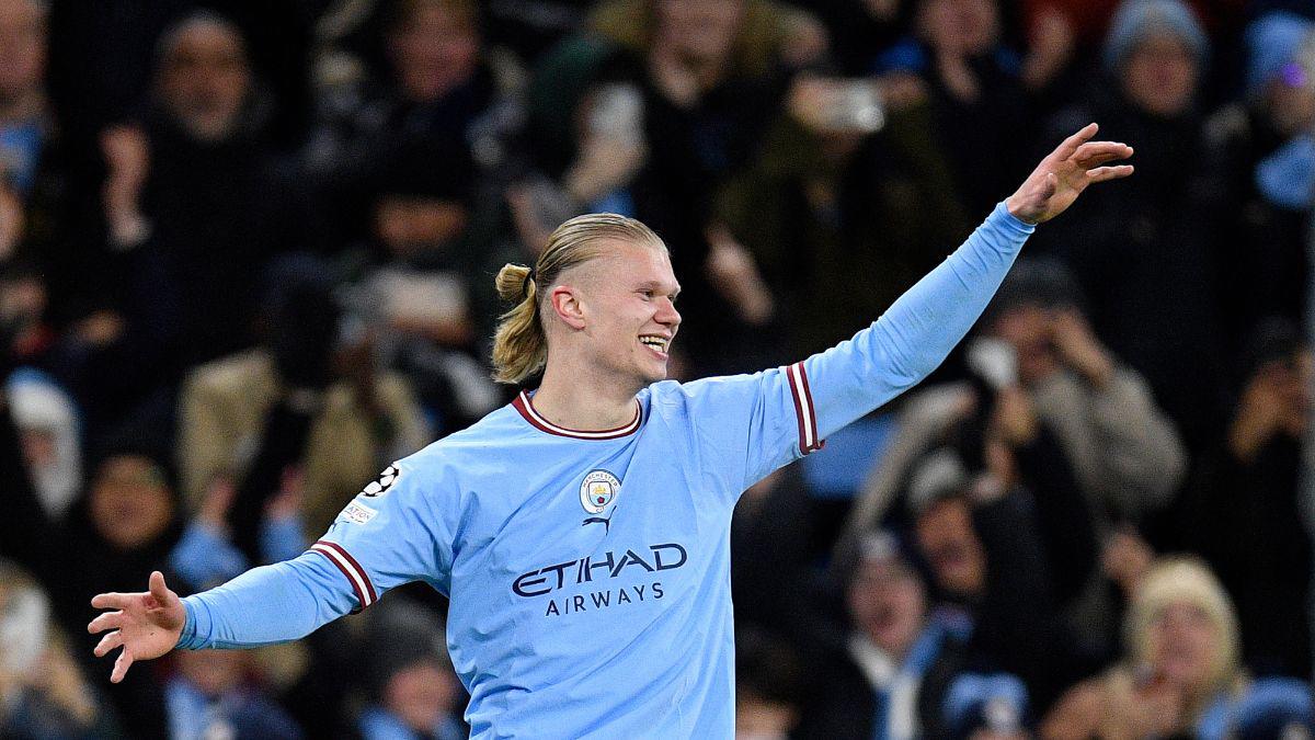 Erling Haaland se ‘desnudó’ en el Etihad, la burla de Guardiola al noruego y los récords que rompió en la Champions League