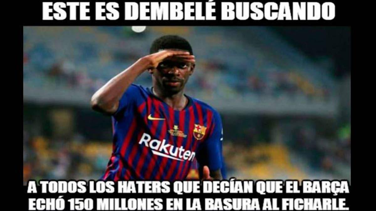 Los memes del sufrido triunfo del Barcelona ante el modesto Linares donde Dembelé es protagonista