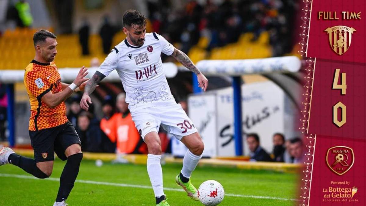 Reggina de Rigoberto Rivas recibe paliza ante Benevento en la jornada 14 de la Serie B de Italia